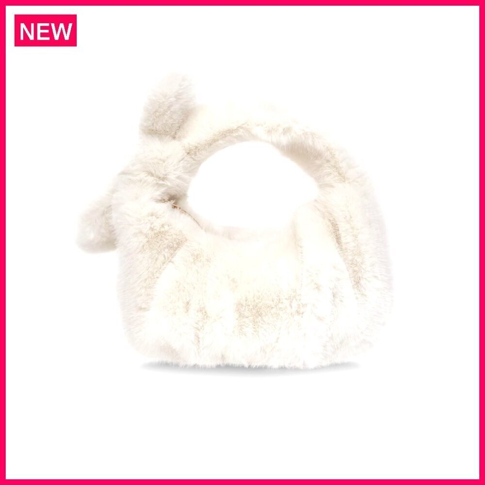 Faux Fur Mini Tote Bag Plush Small Purse Daily Travel Handbag
